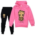 thumbnail image 1 of Conjunto de 2 piezas de sudadera y pantalones de manga larga para niños de otoño 2022, diseño de dibujos animados, soy Groot para niña y niño zhangmenya LED, 1 of 2