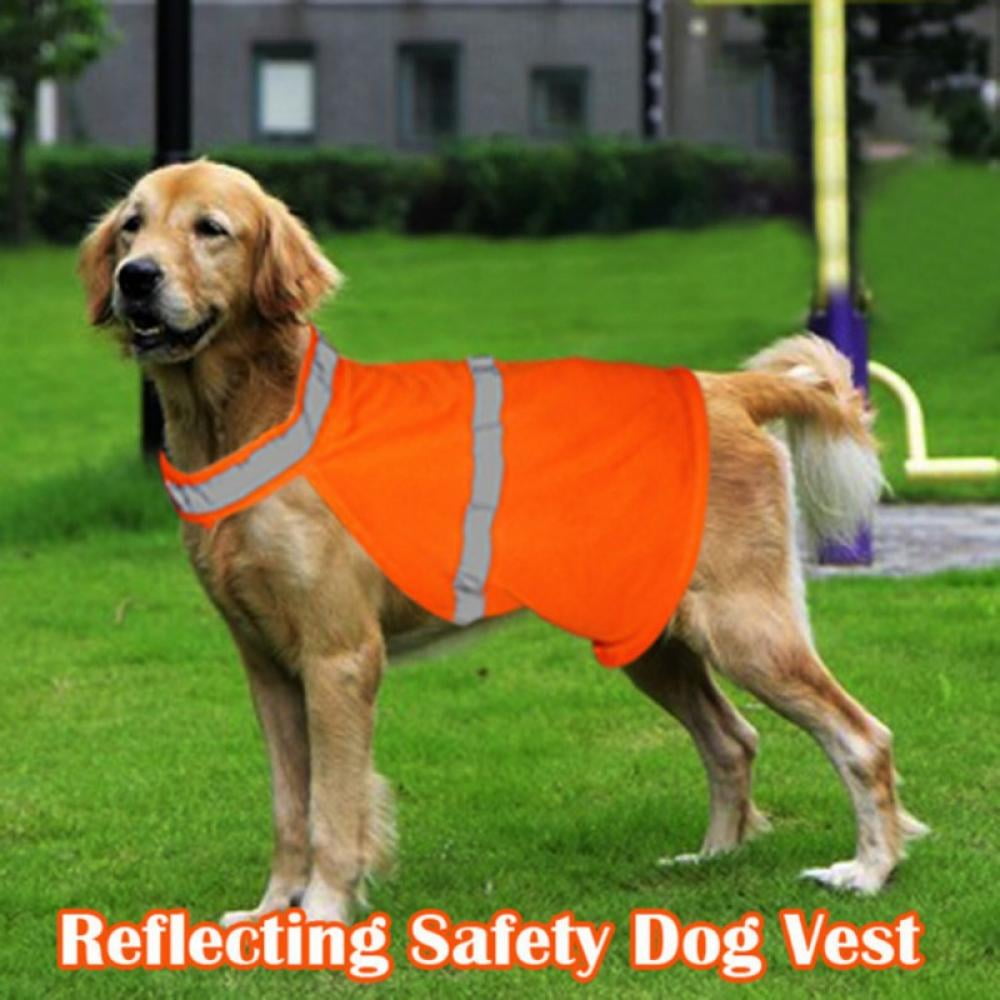 Tourbon Dog Vest Pet Waist Coat Hunting Parka Safety High Visibility Orange PVC 