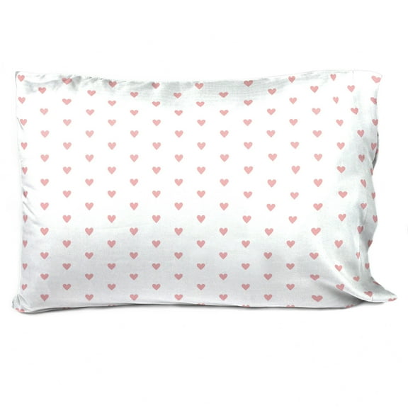 Saturday Park Pink Hearts 100% Organic Cotton Kids' Pillowcase