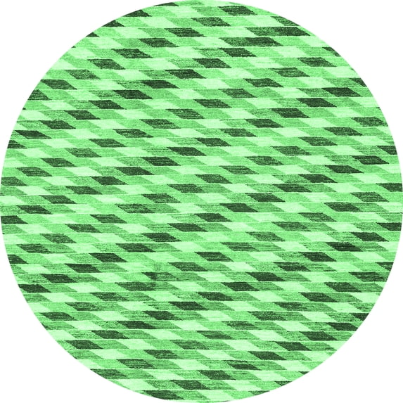 Ahgly Company Indoor Round Solid Emerald Green Modern Area Rugs, 7' Round