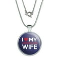 thumbnail image 1 of I Love My American Wife 1" Pendant with Sterling Silver Plated Chain, 1 of 3