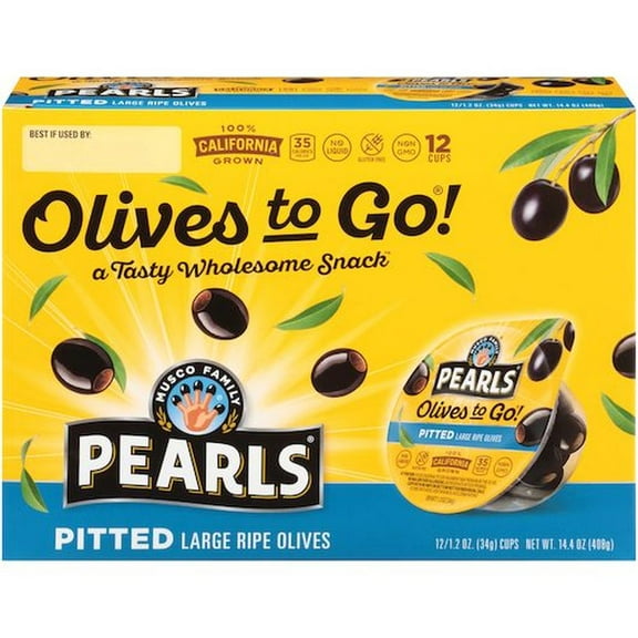 Pearls Black Ripe Olives, 1.2 Ounce Cup -- 96 per Case.