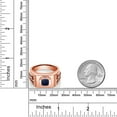 thumbnail image 4 of Gem Stone King 2.86 Ct Cushion Blue Sapphire White Topaz 18K Rose Gold Plated Silver Men's Ring (Size 9), 4 of 4