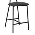 thumbnail image 3 of Rococo 26" Gray Faux Leather and Metal Counter Height Bar Stool, 3 of 8