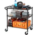 Heavy Duty Commercial Grade Utility Cart, Wire Rolling Cart with Handle