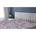 thumbnail image 5 of Ambesonne Asian Floral Fitted Sheet, Grunge Ornaments Roses, Queen Size, Blue Violet Dried Rose, 5 of 5