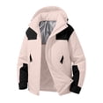 thumbnail image 6 of Yuaguia Men's Winter Cotton Jacket, Thick Padded Warm Coat, Waterproof Hooded Outdoor Outerwear, Loose Fit Color Block Casual Wear for Cold Weather Hiking, Camping & Commuting, Pink 2XL, 6 of 7
