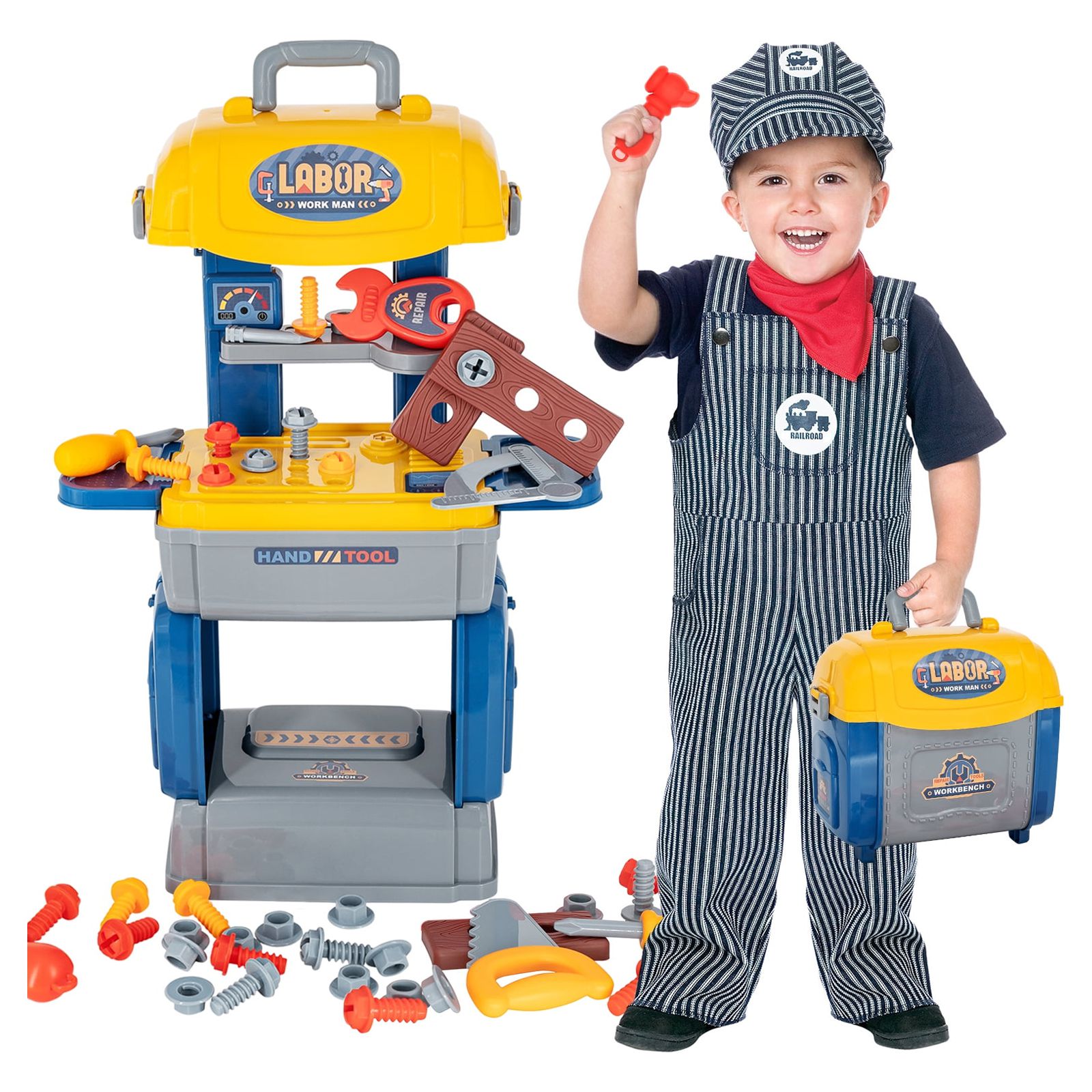  Kids Tool Bench - Kids Tool Set with Electric Toy Drill and  Realistic Tools,78 Piece Toddler Tool Set Pretend Play for Toddlers 3-5,Boy  Toys Age 5-6 Years Old : Toys & Games