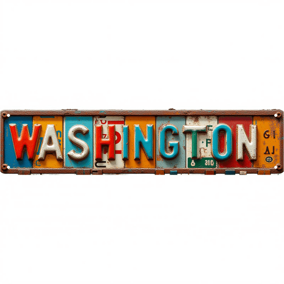 Town Street Tin Sign 16*4 Inch WASHINGTON, D.C Wall Art for Home Garage Bar Vintage Decor