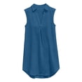 thumbnail image 6 of Hurxie Womens Sleeveless Swimsuit Coverup V Neck Bathing Suit Cover Ups Summer Swimwear Bikini Beach Cover Up Dress Blue,2XL, 6 of 7