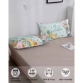 thumbnail image 3 of Happy Easter California King Pillow Case - Microfiber Bed Throw Pillow Covers, Spring Bunny Easter Eggs Floral Teal Wood Decorative Lumbar Pillow Cover with Envelope Closure for Sofa/Travel 20"x40", 3 of 6
