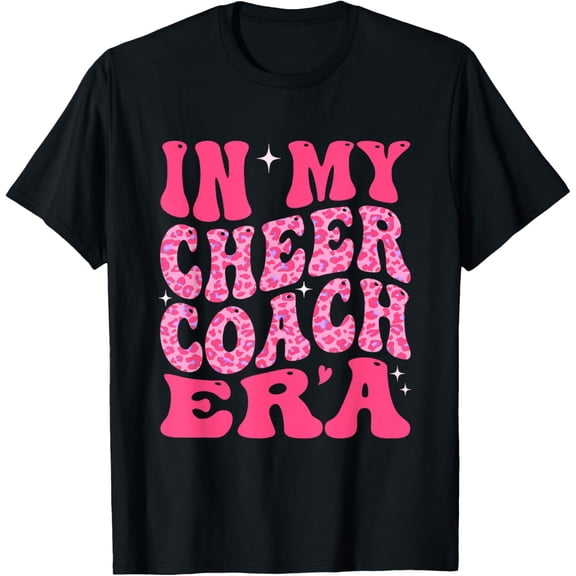 Playful Comfort Tee - In My Cheer Coach Era Groovy Pink Leopard Women Men T-Shirt