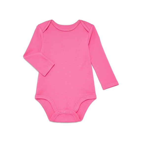 Wonder Nation Baby Girls Bodysuit with Long Sleeves, Sizes 0-24 Months