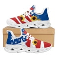 thumbnail image 1 of Zapatillas de correr con diseño de girasoles y estampado de animales, con diseño de rayas de la bandera estadounidense, de malla, para el Día de la Independencia, regalo de tenis, 1 of 6