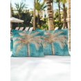thumbnail image 4 of Outdoor Pillows Waterproof, Coastal Beach Tree Throw Pillows with Inserts Included, Vintage Teal Brown Tropical Palm Tree Indoor Outdoor Decorative Lumbar Pillow for Bed/Couch/Patio 18"x18", 2Pcs, 4 of 8