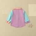 thumbnail image 5 of Annhoo Baby Boys Girls Button down Shirts Trendy Color Block Long Sleeve Collared Tops Toddler Fall Blouses with Pockets, 5 of 8