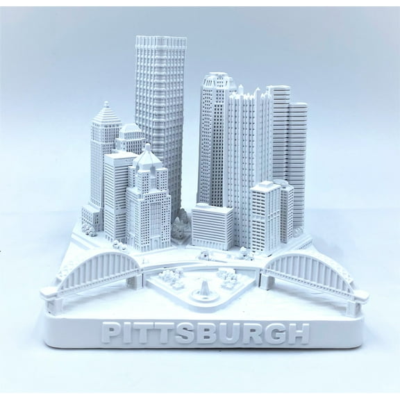 Pittsburgh 3D City Famous Building Model Statue Souvenir Decoration for Home Office White 4”