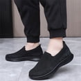 thumbnail image 4 of pwidon Men Walking Shoes Comfort Slip On Breathable Mesh Lightweight Non Slip Casual Loafer Athletic Sneakers Black Black 39, 4 of 4
