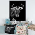 thumbnail image 2 of Black and White Portrait Of Wildebeest 24 in x 32 in Framed Photography Canvas Art Print, by Designart, 2 of 5