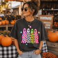 thumbnail image 5 of Colorful Ghosts Halloween T-Shirt, Cute Spooky Season Graphic Tee, Retro Fun Ghost Shirt, Comfort Colors Fall Apparel Gift for Her - White, 3XL, 5 of 5
