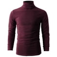 thumbnail image 2 of H2H Mens Casual Slim Fit Pullover Sweaters Lightweight Turtleneck Thermal Basic Designed WINE US 2XL/ASIA 5XL (KMTTL028), 2 of 6