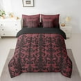thumbnail image 2 of Castle Fairy Chic Floral Damask Bedding Comforter Set,Stripes Full Bedding Set, 2 of 8