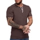 thumbnail image 2 of Camisas de cuello en V con botones de talla grande para hombre Camisetas de manga corta de color sólido Pompotops  oipoqjl34127, 2 of 4