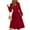Red, variant on Lenpel Women's Midi Dresses Long Sleeve Wrap V Neck Belted Tiered Ruffle A-Line Flowy Dress Spring Fall Dresses