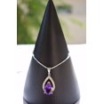 thumbnail image 4 of Amethyst Teardrop Diamond Necklace Pear Amethyst Pendant February Birthstone,, 4 of 4