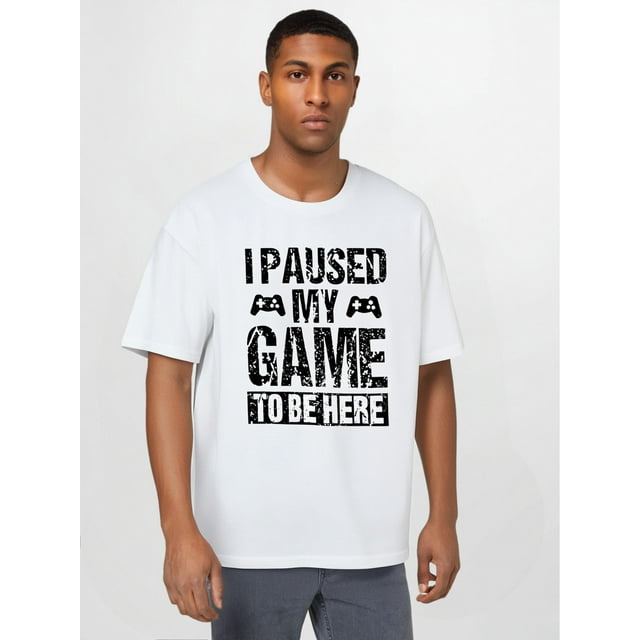 Men'S Casual Crew Neck T-Shirt with Geometric Print,Slight Stretch, Regular Fit, Summer Wear
