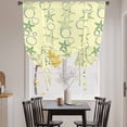 thumbnail image 3 of Yellow Green Coastal Balloon Curtains for Bedroom/Front Door/Bathroom, Starfish Nautical Ocean Sea Wooden Tie Up Curtains 63 Inch Length Light Filtering Kitchen Curtains Shades for Windows 46"x63", 3 of 8