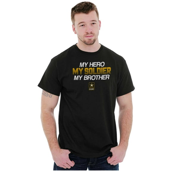 US Army Logo My Brother Hero Soldier Men's Graphic T Shirt Tees Brisco Brands S