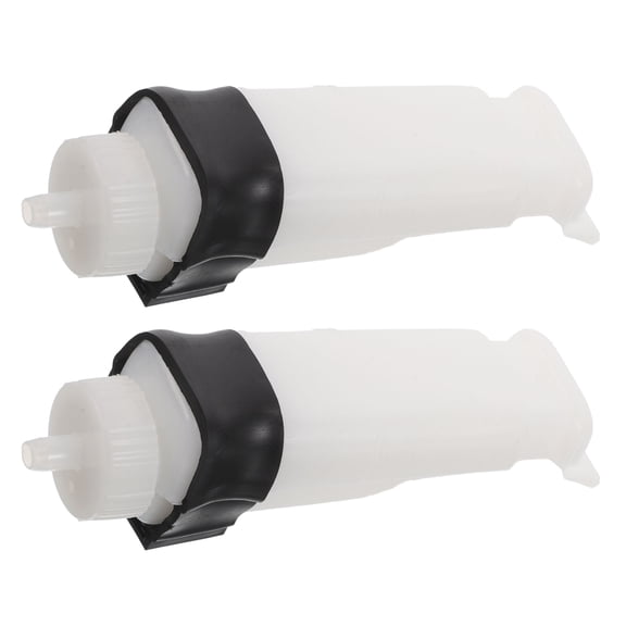FOMIYES 2-Pack White Motorcycle Coolant Reservoir Bottles for Engine Antifreeze Replacement and Off-Road Riding