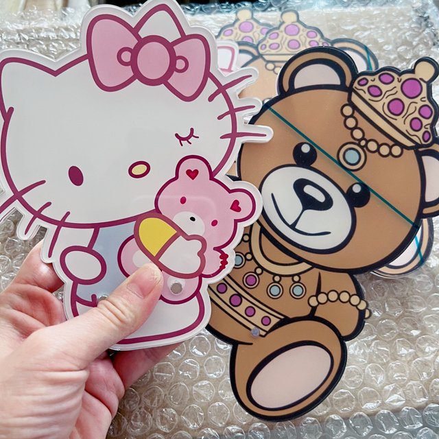 Extensiones de pestañas magnéticas grandes y lindas, imán acrílico, paleta de pestañas Donut, azulejo de pestañas personalizado fantasma/hello kitty