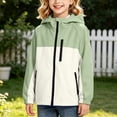 thumbnail image 4 of HAiming Kids Athletic Jacket Hooded Long Sleeve Color Block Hiking Jacket Fall Winter Workout Jacket with Pockets, 4 of 7