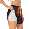 thumbnail image 2 of Bixox Women's Yellow Castle Sunset Tree pattern 2 in 1 Running Shorts - Lightweight Athletic Workout Gym Yoga Shorts Liner with Pockets - XX-Large, 2 of 5