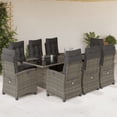 thumbnail image 1 of vidaXL 9 Piece Garden Dining Set with Cushions Grey Poly Rattan, 1 of 5