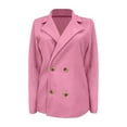 thumbnail image 4 of Baberdicy Women's Double-Breasted Knit Coat, Patch-Sleeve Cardigan, Art Show & Casual Friday , Double-Breasted Knit Coat, Patch-Sleeve Cardigan, Casual Layer Pink Xxl, 4 of 5