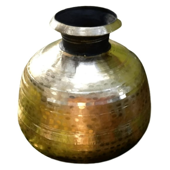 Traditional Golden Brass Water Pot Handmade By Odisha Arctician Capacity 10 Liters | Gara - Ghada - Matka - Water Pot