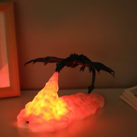 

VeliToy 3D Printed Fire Dragon Night Lamps Cute Indoor Desktop Decorative Lamps for Children Christmas Birthday Gifts(Fiery Dragon)