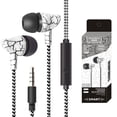 thumbnail image 2 of In-ear Wire-controlled Headset with Microphone 3.5mm Stereo Plug Fashion Braided Wire Crack Earphones, 2 of 8