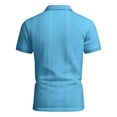 thumbnail image 4 of KIHOUT Men's Vertical Fine Rib Knit Short Sleeve Polo Shirt, Two Button Slim Fit Breathable Solid Acrylic Casual Top, 4 of 8