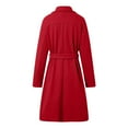 thumbnail image 5 of Women Elegant Wool Coat Lapel Collar Double Mid Long Winter Overcoats With Belted Pockets Women's Coats for Winter plus Size Car Coat Women Women Snow Coat 3x Jacket 2 Way Zipper Winter Coats plus, 5 of 8