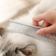 thumbnail image 5 of Dog Combs Cat Combs 3 Pack Pet Combs Stainless Steel Metal Comb Wide Tooth Comb&Dense Tooth Comb Flea Comb For Cats Dogs Dog Grooming Comb-Silver, 5 of 5