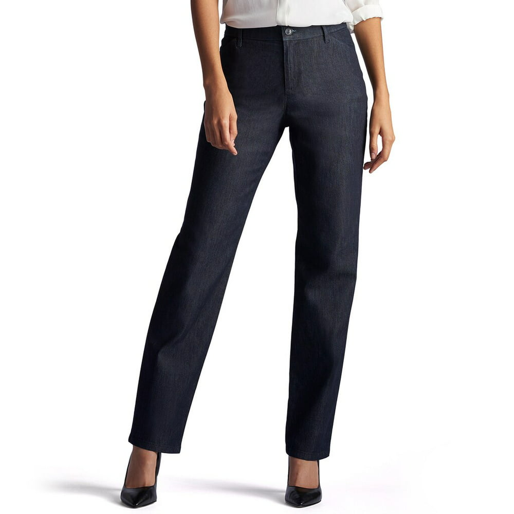 Lee - Petite Lee Relaxed Fit Straight Leg Twill Pants Indigo Rinse ...