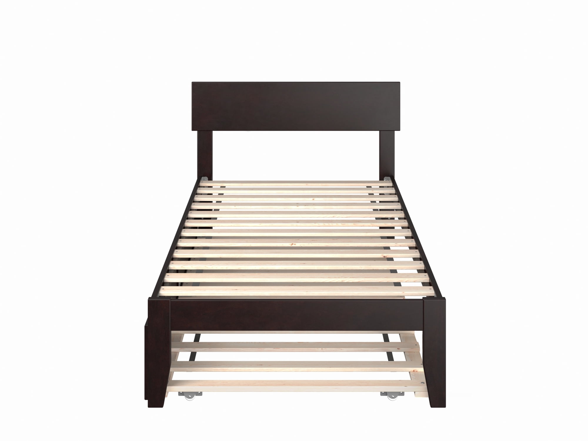AFI Boston 14" Twin Wood Platform Bed Frame with Twin Trundle, Espresso