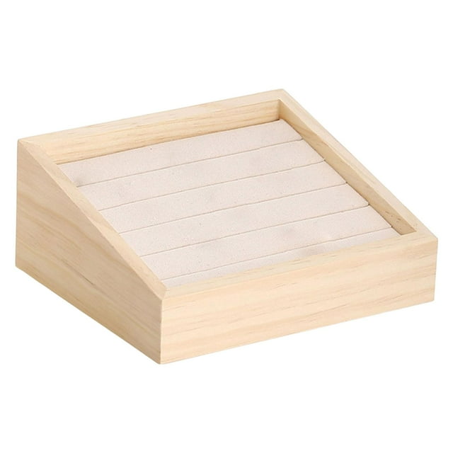 Soporte de Madera para Joyas, Organizador de Almacenamiento Multiusos para Pulseras, Exhibiciones Artesanales, Pendientes para Mujeres Y Mujeres tela beige DYNWAVEMX Titular de la exhibición de la joyería