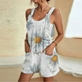 thumbnail image 3 of Mitankcoo Womens Romper Shorts 2024 - Vintage Floral Adjustable Straps Shorts Rompers Purple Jumpsuit, 3 of 5