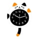 thumbnail image 1 of Reloj de pared de gato con cola, colección de animales, elegante reloj colgante de pared para decoración del hogar blanco, 1 of 9