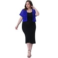 thumbnail image 3 of DARING DIVA Plus Size Bolero Short Sleeve Lace Shrug Cardigan 4X Royal Blue, 3 of 6